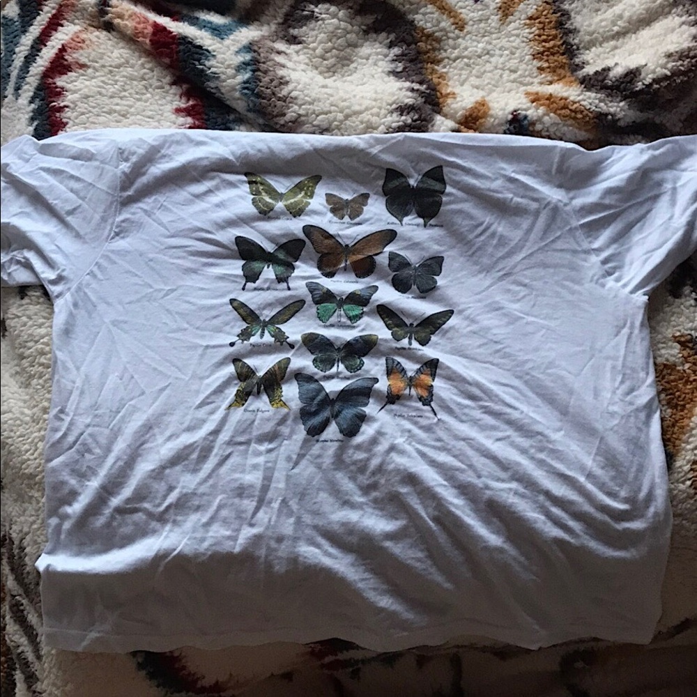 butterfly tee, rue 21, oversized, size L
